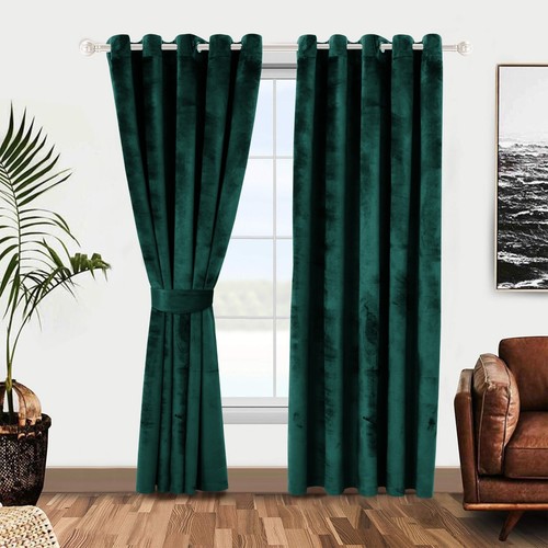 Plush velvet curtains eyelet - velvet,