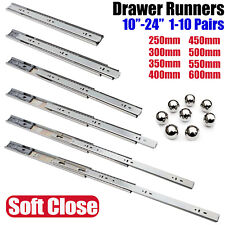 Soft Close Drawer Runners Ball Bearing Heavy Duty Draw Slides Full Extension UK