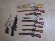 10 Vintage Toy Replica Gun Lot Miniature Tommy Rifle metal & plastic Non-Working