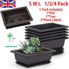 Plastic Bonsai Training Pots&Trays&Plant Labels Rectangle Plants Growing Pot UK