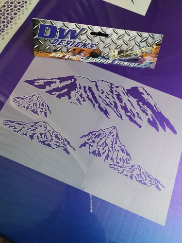 Mountains mylar airbrush - mylar,