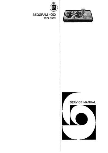 Service manual bang olufsen - manual,