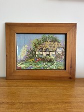 Framed Needlepoint Cottage