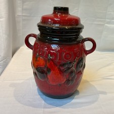 Vintage Rumtopf Red Ceramic Jar West Germany Retro 1960s 820-28 Preserved Fruit
