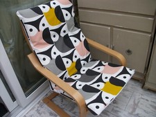 NEW Custom made ikea poang chair cover in orla kiely BIG OWL
