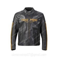 Nuova giacca in pelle da motociclista Triumph Motorrad Racing, giacca in pelle M