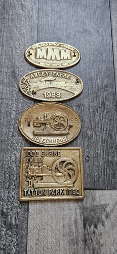 Vintage brass plaques x4 - vintage,
