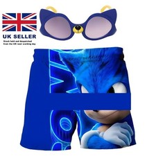 Kid Boys Cartoon Sonic Swim Shorts & sunglasses Trunks Swimwear Beach 5-12 yrs