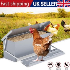5KG Automatic Treadle Chicken Feeder Poultry Self Opening Ratproof Outdoor UK