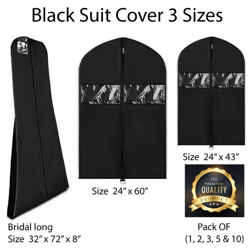 Black clear dress covers suit - black,