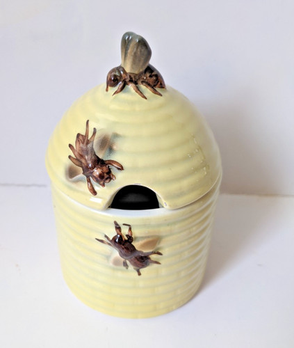 Honey pot with lid - with, ceramic