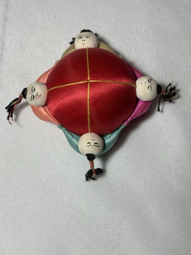 Vintage red silk pin - silk,