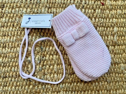 Baby girl knit mittens - ,