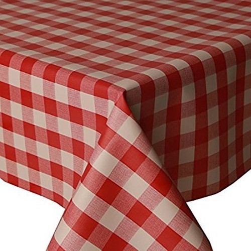 Gingham check pvc tablecloth - gingham,