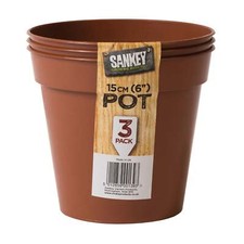 Sankey Terracotta 15cm Grow Pots 3 Pack Plastic