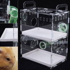 Hamster Cage 2 Tiers Acrylic Mouse Mice Rat Habitat Pet Small Animal House