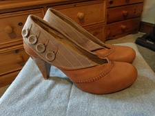 Tan Leather and fabric unusual