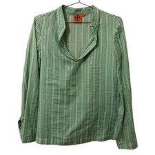 Tory Burch Stephanie Green & White Clear Sequins Tunic 6