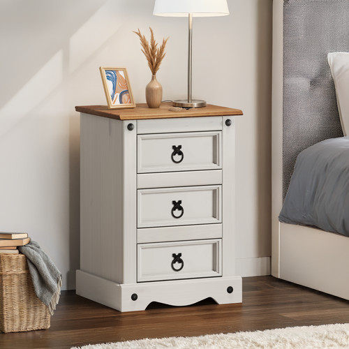 Corona bedside cabinet - bedside, white