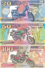 20 Babetta, 50 Simson, 100 Jawa 2024 Motorcycles of Socialism Set x3 UNC; Gabris