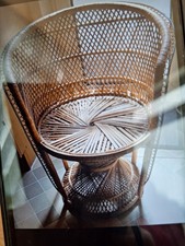 1970s Antique  Wicker Peacock