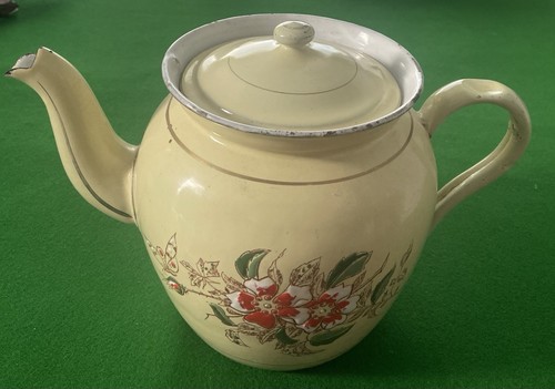 Vintage metal enamel floral - vintage, &