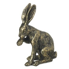 Sitting Hare Ornament, Gold