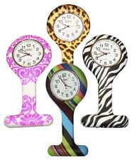Nurses Fashion Coloured Patterned Silicone Rubber Fob Watches Infection Control