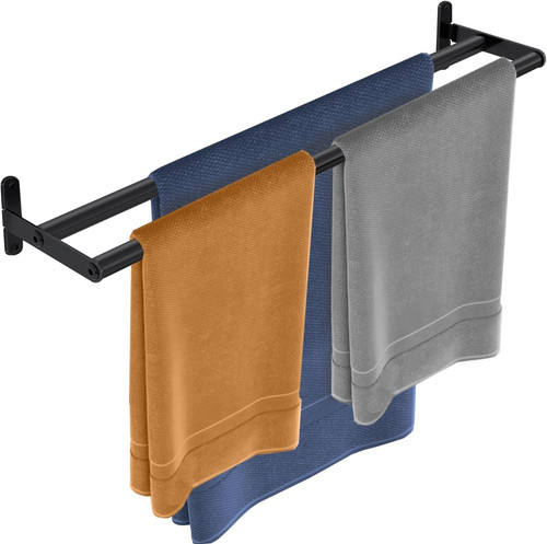Double towel bar matte - towel, black