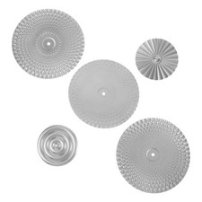  5 PCS Silver Metal Wall Art Living Room Decor Abstract Geometric