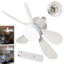 Modern Led Ceiling Fan w/Light Dimmable E27 Living Room Bedroom Fan Lamp 3 Speed