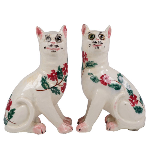 Antique mantel cats - antique, wemyss