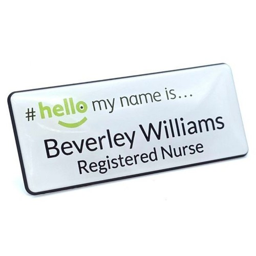 Hello name badge resin - hello,