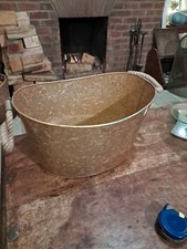 copper-effect, galvanized metal tub 40 X 19 X 20 Cm, With Handles 