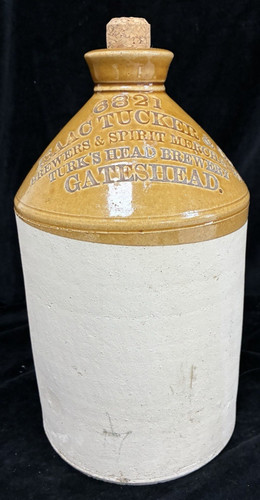 Antique stoneware flagon isaac - stoneware,