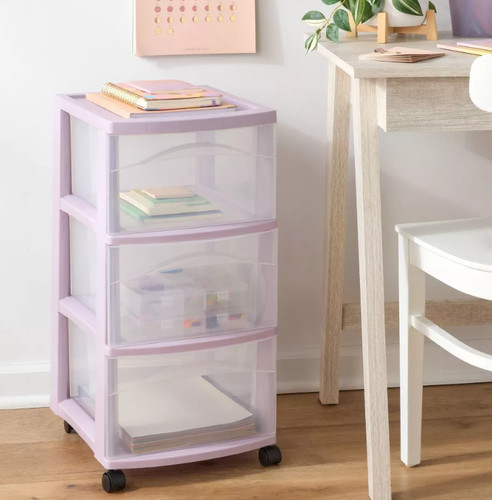 Rolling plastic drawer tower - plastic,