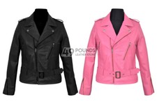 Ladies Biker Style Fitted Short Soft Napa Italian Leather Jacket Kate-1