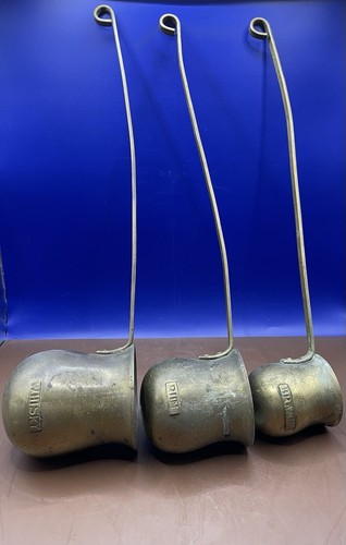 Vintage set brass whisky - 3, rum