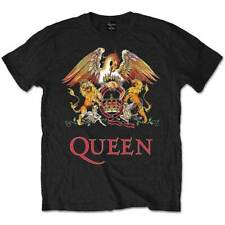 Official Queen T Shirt Classic Crest Black Classic Rock Band Bohemian Rhapsody