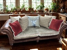 3 Seater Leather Fabric Tetrad Style Sofa RRP £3295 🚚 UK 🇬🇧