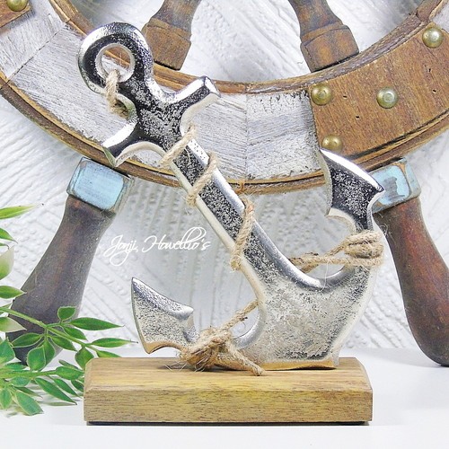 Ships anchor wooden base - wooden,