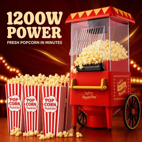 Retro cinema popcorn maker - retro, red