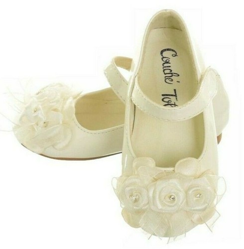 Girls ivory ballerina shoes - ivory,