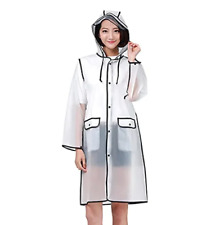 Unisex Stylish Transparent Frosted Waterproof Raincoat - Size XL