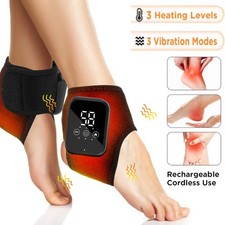 2X Electric Heating Foot Ankle Massager Hot Compress & Heat Vibration Xmas Gift