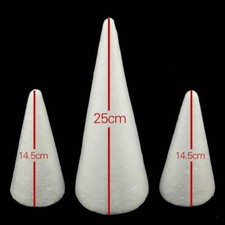 3 Pcs White Cone Polystyrene