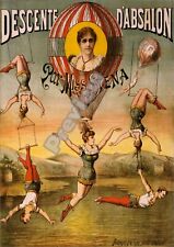 Vintage Old Circus Advertisement 1880 Balloon Print Poster Wall Art Picture A4 +