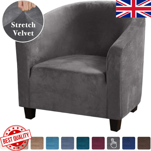 Stretch velvet tub chair - chair, cover