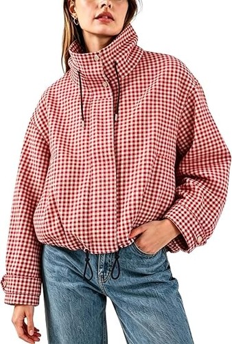 Women gingham bomber - women’s,