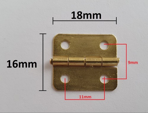 4pcs gold small - hinges, brassed